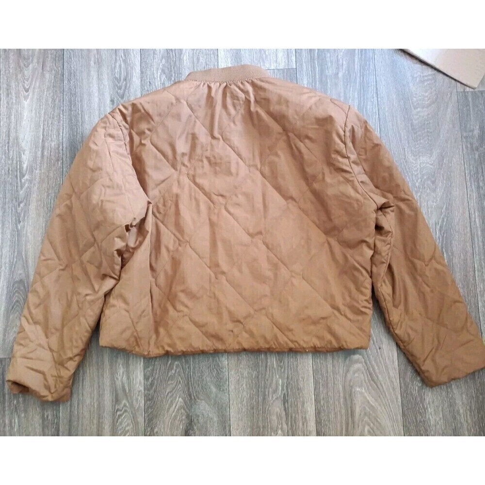 Cozi Puffer Jacket Women Size Large Lightweight Brown Full Zip Bomber Style - Picture 3 of 8